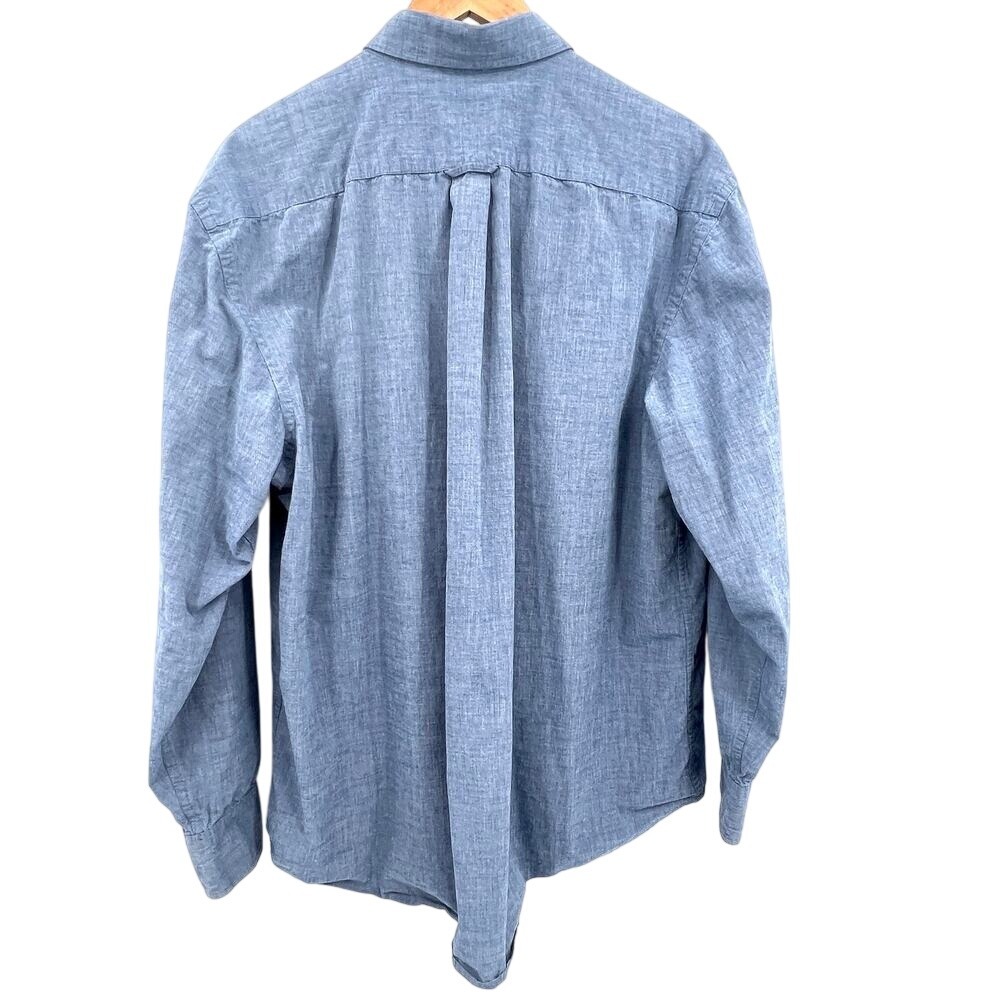 IZOD Mens Shirt XL Blue Button Up Academia Preppy Minimalist Classic Office Work - Picture 5 of 8